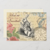 White Rabbit Alice in Wonderland Art Kaart (Voorkant / Achterkant)
