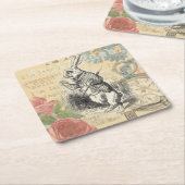White Rabbit Alice in Wonderland Art Kartonnen Onderzetters (Schuin)