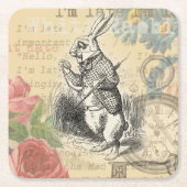 White Rabbit Alice in Wonderland Art Kartonnen Onderzetters (Voorkant)