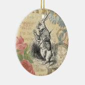 White Rabbit Alice in Wonderland Art Keramisch Ornament (Rechts)