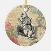 White Rabbit Alice in Wonderland Art Keramisch Ornament (Voorkant)
