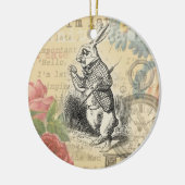 White Rabbit Alice in Wonderland Art Keramisch Ornament (Links)