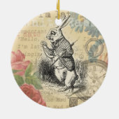 White Rabbit Alice in Wonderland Art Keramisch Ornament (Achterkant)
