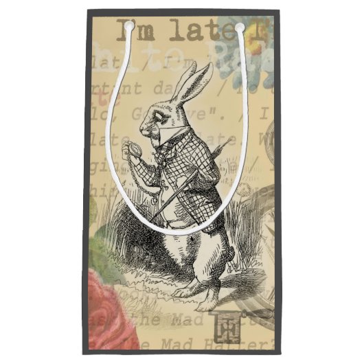 White Rabbit Alice in Wonderland Art Klein Cadeauzakje (Voorkant)