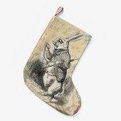 White Rabbit Alice in Wonderland Art Kleine Kerstsok (Voorkant (Hangend))