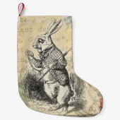 White Rabbit Alice in Wonderland Art Kleine Kerstsok (Voorkant)