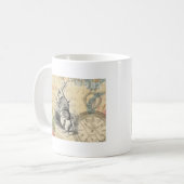 White Rabbit Alice in Wonderland Art Koffiemok (Voorkant links)