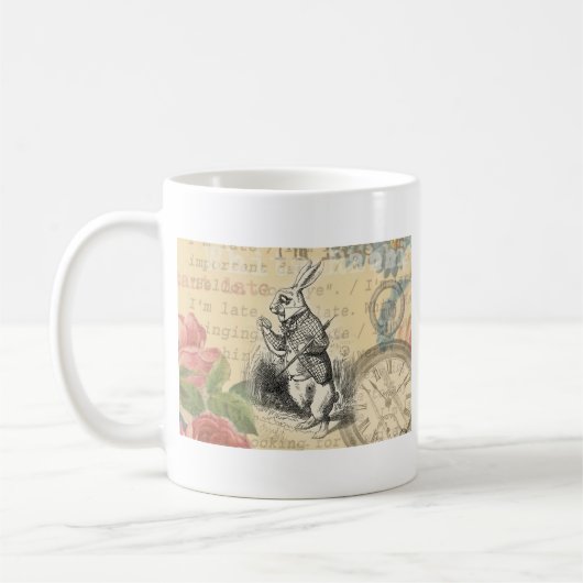 White Rabbit Alice in Wonderland Art Koffiemok (Links)