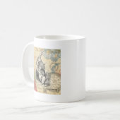 White Rabbit Alice in Wonderland Art Koffiemok (Voorkant links)