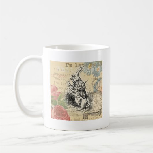 White Rabbit Alice in Wonderland Art Koffiemok (Links)