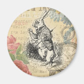 White Rabbit Alice in Wonderland Art Magneet (Voorkant)