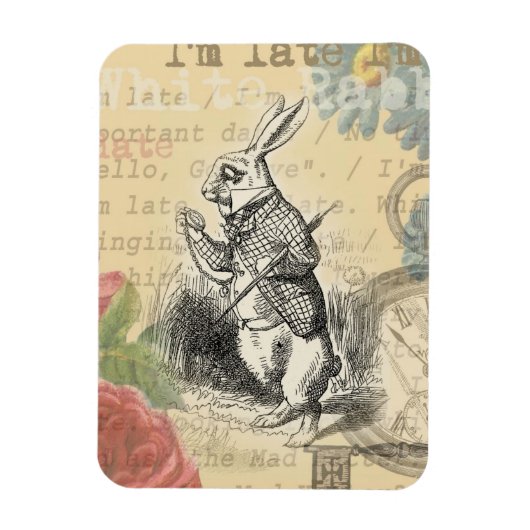 White Rabbit Alice in Wonderland Art Magneet (Verticaal)