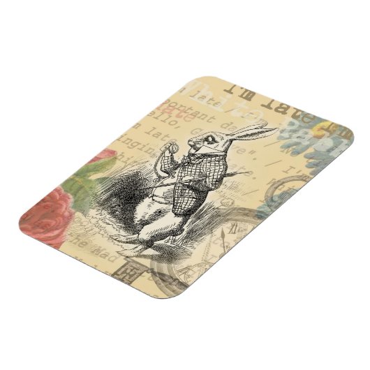 White Rabbit Alice in Wonderland Art Magneet (Linkerzijde)