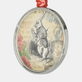 White Rabbit Alice in Wonderland Art Metalen Ornament (Links)