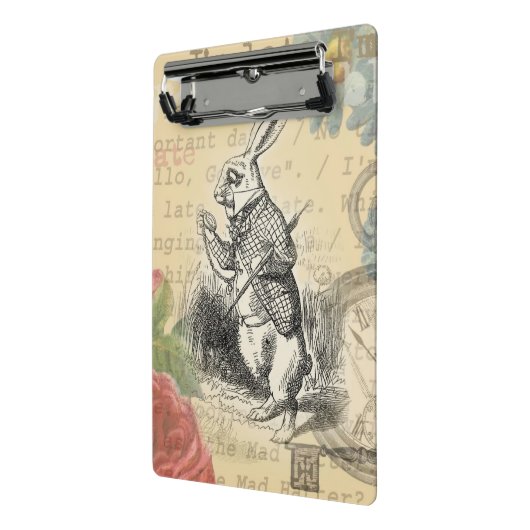 White Rabbit Alice in Wonderland Art Mini Klembord (Angled2)