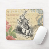 White Rabbit Alice in Wonderland Art Muismat (Met muis)