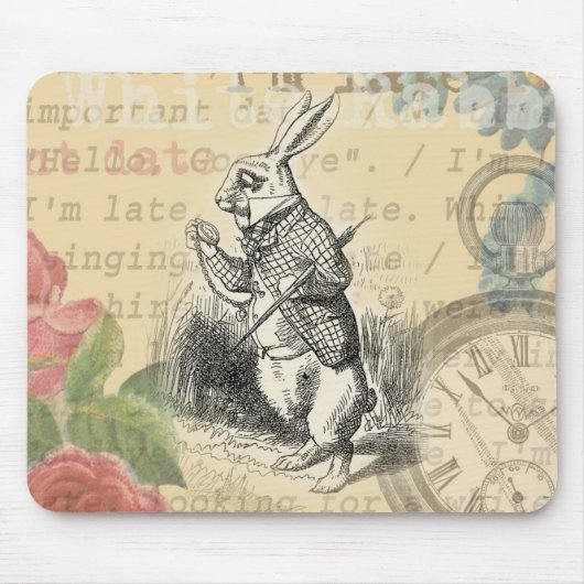 White Rabbit Alice in Wonderland Art Muismat (Voorkant)