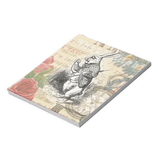 White Rabbit Alice in Wonderland Art Notitieblok (Linkerzijde)