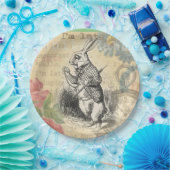 White Rabbit Alice in Wonderland Art Papieren Bordje (Feest)