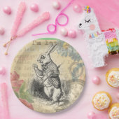 White Rabbit Alice in Wonderland Art Papieren Bordje (Feest)