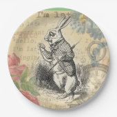 White Rabbit Alice in Wonderland Art Papieren Bordje (Voorkant)