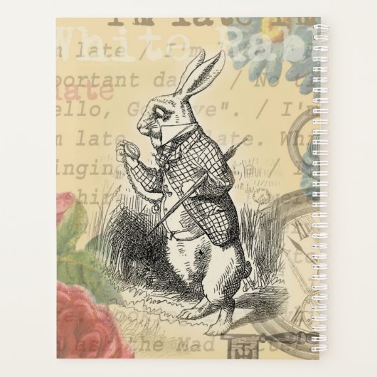 White Rabbit Alice in Wonderland Art Planner (Achterkant)