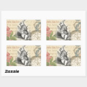 White Rabbit Alice in Wonderland Art Rechthoekige Sticker (Vel)