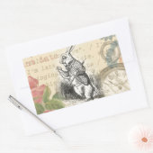 White Rabbit Alice in Wonderland Art Rechthoekige Sticker (Envelop)
