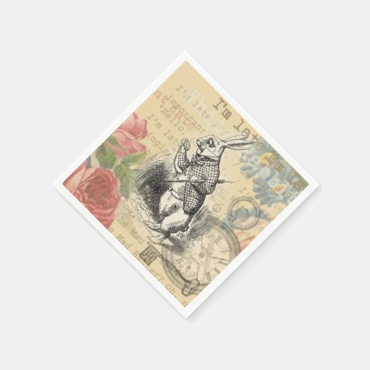 White Rabbit Alice in Wonderland Art Servet (Hoek)