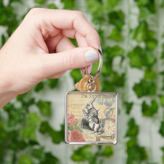 White Rabbit Alice in Wonderland Art Sleutelhanger (Hand)