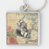 White Rabbit Alice in Wonderland Art Sleutelhanger (Voorkant)