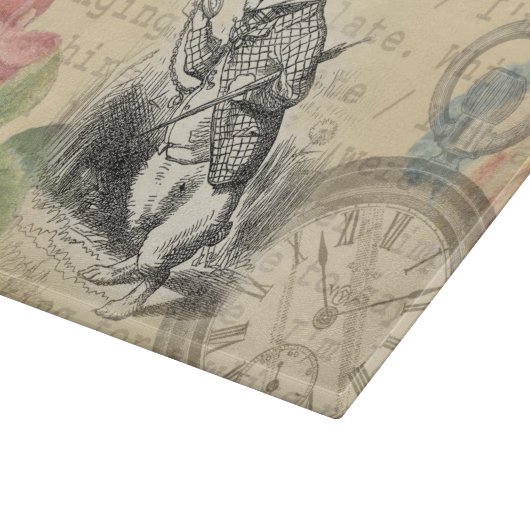 White Rabbit Alice in Wonderland Art Snijplank (Hoek)