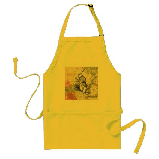 White Rabbit Alice in Wonderland Art Standaard Schort (Voorkant)