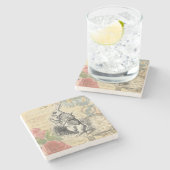 White Rabbit Alice in Wonderland Art Stenen Onderzetter (Zijkant)