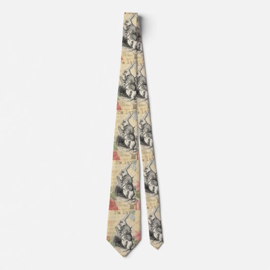 White Rabbit Alice in Wonderland Art Stropdas (Voorkant)