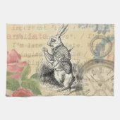 White Rabbit Alice in Wonderland Art Theedoek (Horizontaal)
