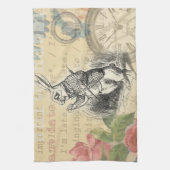 White Rabbit Alice in Wonderland Art Theedoek (Verticaal)