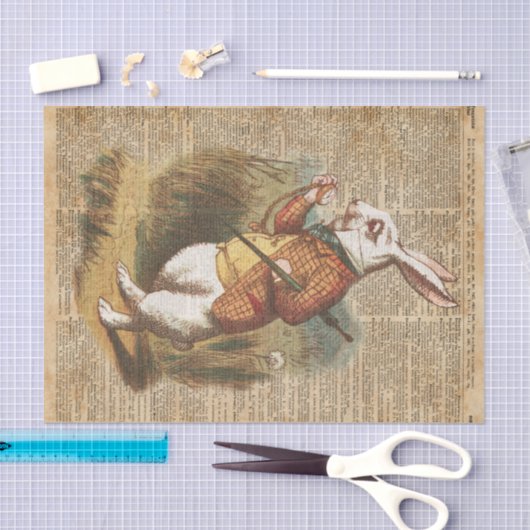 White Rabbit Alice in Wonderland Art Tissuepapier (Craft)