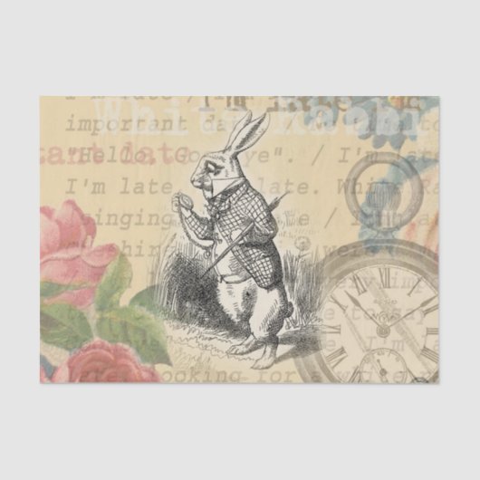 White Rabbit Alice in Wonderland Art Tissuepapier (Voorkant)