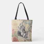 White Rabbit Alice in Wonderland Art Tote Bag (Achterkant)