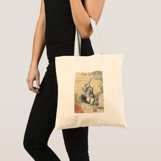 White Rabbit Alice in Wonderland Art Tote Bag (Voorkant (product))