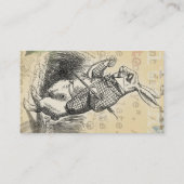 White Rabbit Alice in Wonderland Art Visitekaartje (Achterkant)