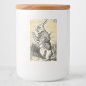 White Rabbit Alice in Wonderland Art Voedselcontainer Etiket (Voorkant)