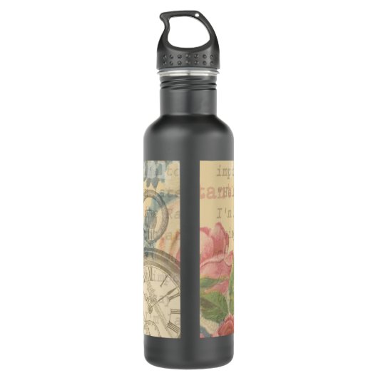 White Rabbit Alice in Wonderland Art Waterfles (Achterkant)