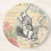 White Rabbit Alice in Wonderland Art Zandsteen Onderzetter (Voorkant)