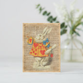 White Rabbit Alice in Wonderland  Artwork Briefkaart (Staand voorkant)