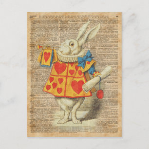 White Rabbit Alice in Wonderland Artwork Briefkaart