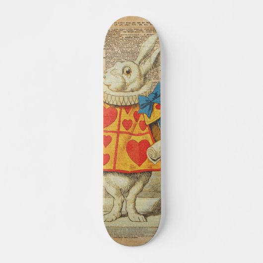 White Rabbit Alice in Wonderland  Artwork Persoonlijk Skateboard (Voorkant)