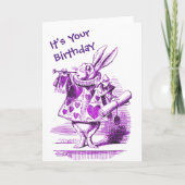 White Rabbit Alice in Wonderland Birthday Card Kaart (Voorkant)