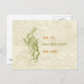 White Rabbit, Alice in Wonderland Briefkaart (Voorkant / Achterkant)